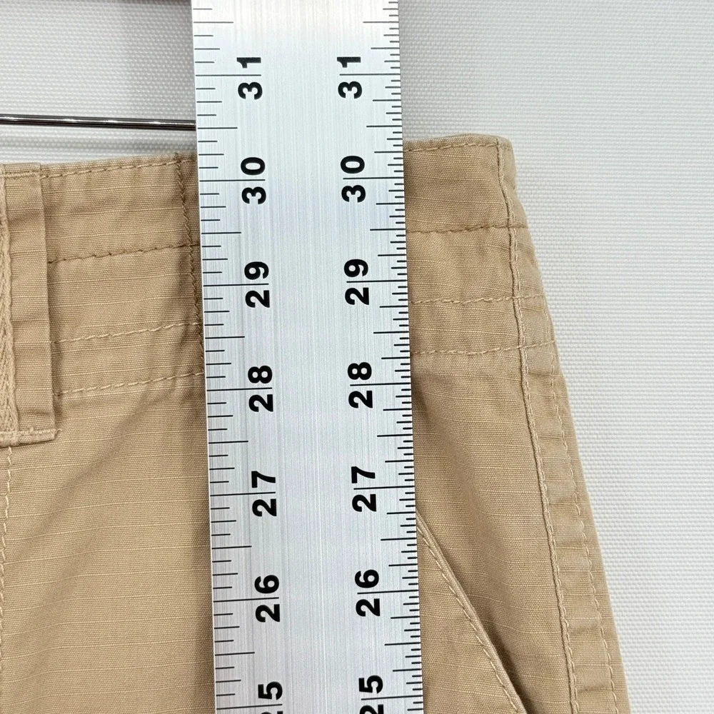 Eddie Bauer Cargo Pants Womens 8 Tan Ripstop Hiking Gorpcore Utilitarian Cropped